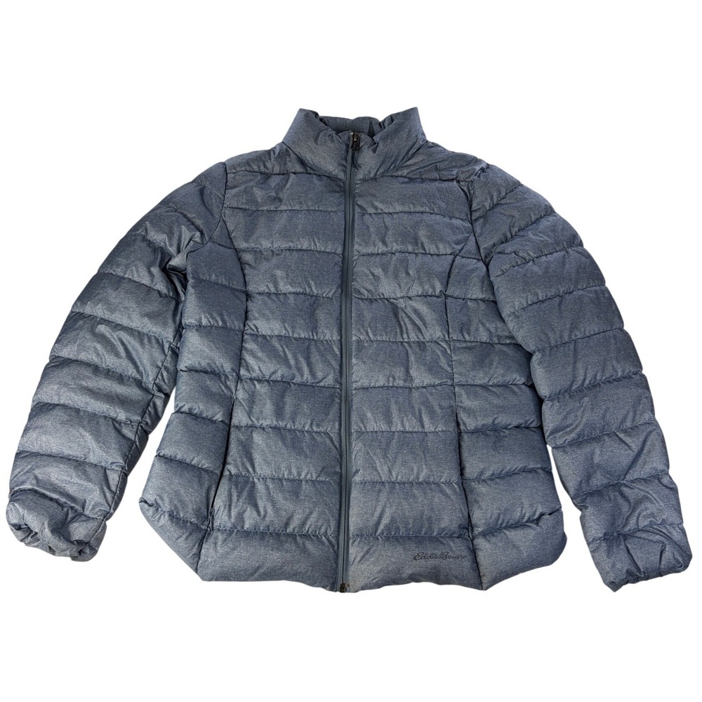Eddie Bauer Jacket Womens L CirrusLite Down Puffer 650 Winter Full Zip Blue